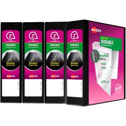 Avery Durable View Binders, 2 Inch, Slant Rings, Black, Pack of 4 2129956