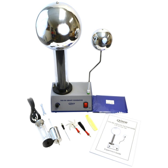 Eisco Van De Graaff Kit with 10 electrostatic attachments.