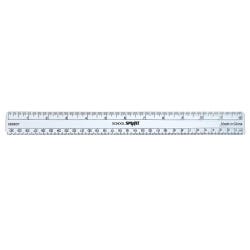 School Smart Flexible Plastic Ruler, Inches and Metric, 12 Inch Size, Clear 089837