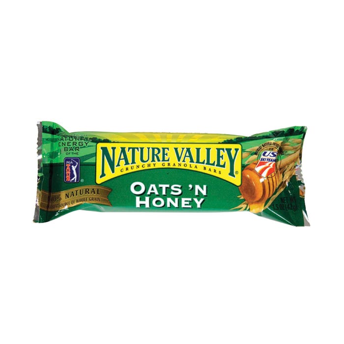 Nature Valley Oats Honey Nutrition Bar, 1.5 Ounce, Whole Grain Rolled Oats, Crisp Rice and Honey, Pack of 18