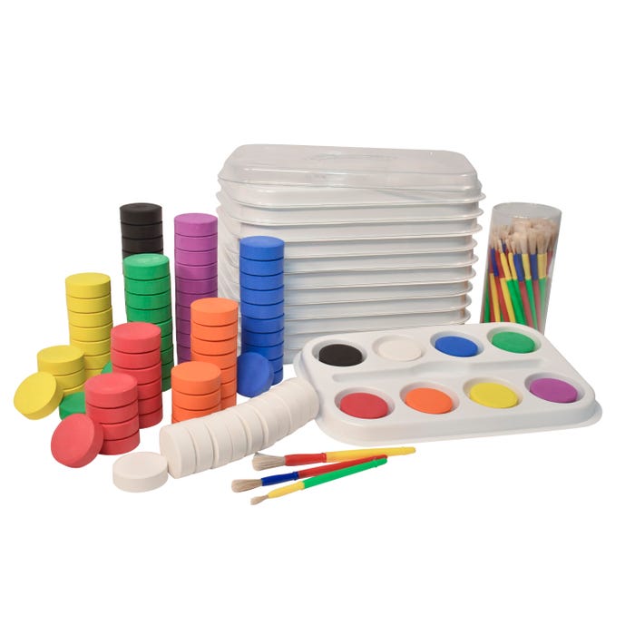 Classroom Tempera Cake and Storage Palette Value Pack, Assorted Colors