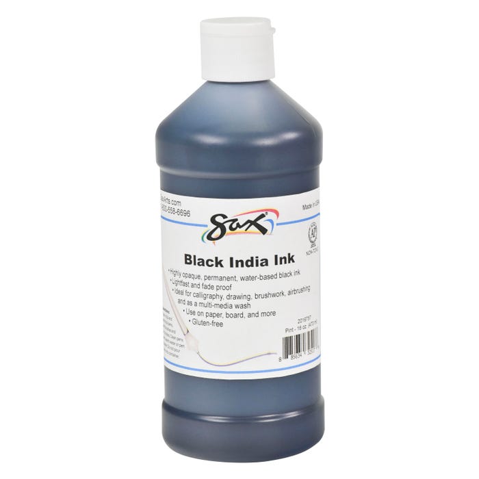 Sax Black India Ink, 1 Pint, Black