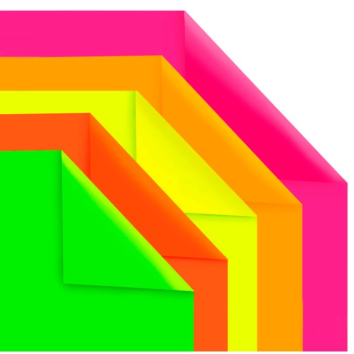 Hygloss Double-Sided Fluorescent Poster Board, 22 x 28 Inches, Assorted Colors, 50 Sheets