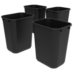 School Smart Indoor Waste Basket, 40 Quart, Black, Case of 4 2011698
