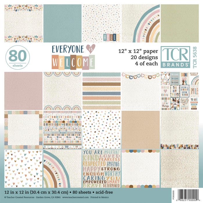 Teacher Created Resources Everyone is Welcome Project Paper, 12 x 12 Inches, 80 Sheets