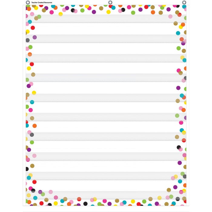Teacher Created Resources Confetti Colorful 10 Pocket Chart, 34 x 44 Inches