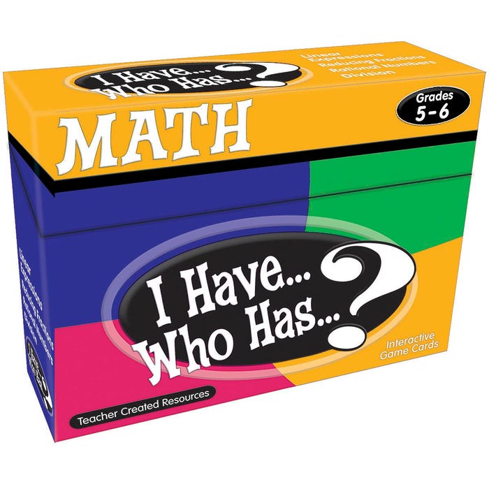 Teacher Created Resources Math Card Game - I Have... Who Has, Grade 5 to 6