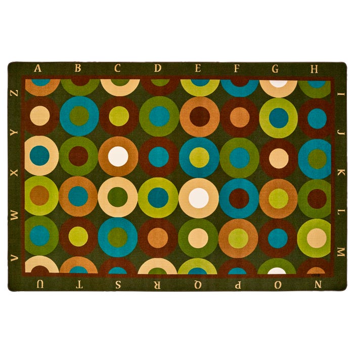 Carpets for Kids Premium Alphabet Calming Circles Carpet, Rectangle
