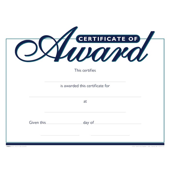Achieve It! Raised Print Certificate of Award Recognition Award, 11 x 8-1/2 inches, Pack of 25