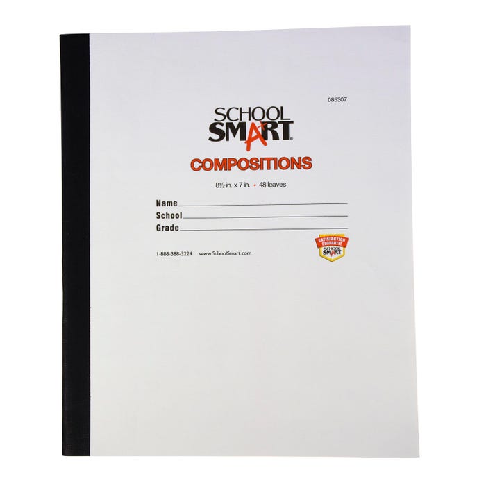 School Smart Primary Composition Book, No Margin, 8-1/2 x 7 Inches, 96 Pages