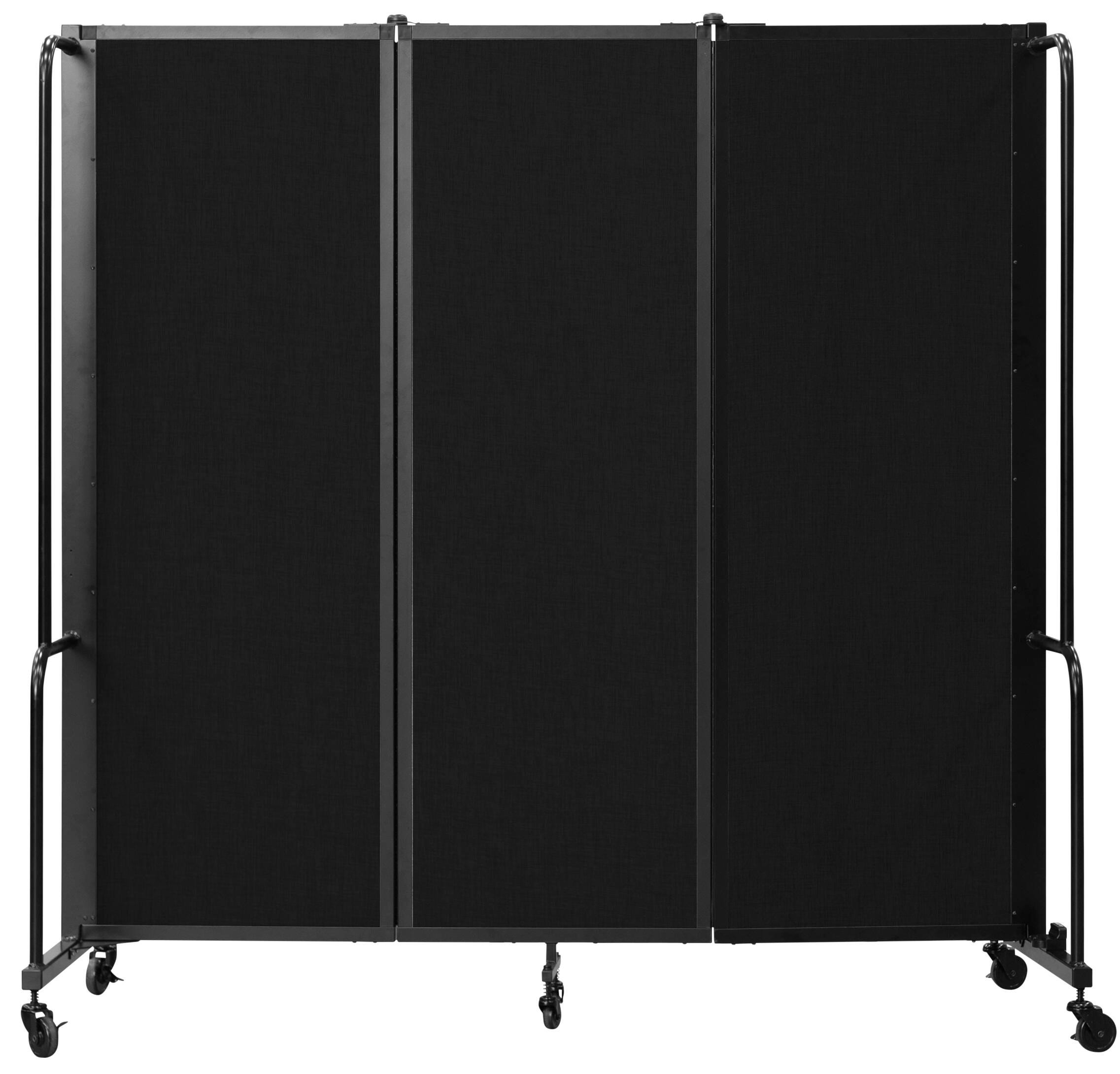Image for National Public Seating Room Divider, 3 Panels, Black Frame, 6 Feet from School Specialty