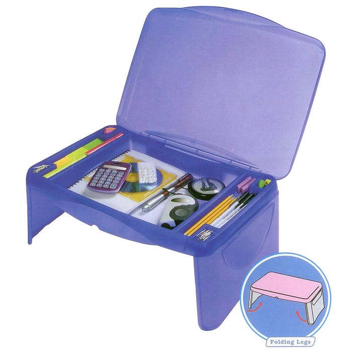 Dial Lap Tray with Storage, 2-1/2 x 17-1/2 x 13 Inches, Assorted Colors