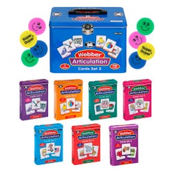 Super Duper Webber Articulation Cards with Illustrations, Set 2 for SH, CH, TH, F, V, K, and G, Item Number 2040859