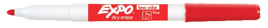 Image for EXPO Low Odor Dry Erase Markers, Fine Tip, Red, Pack of 12 from School Specialty