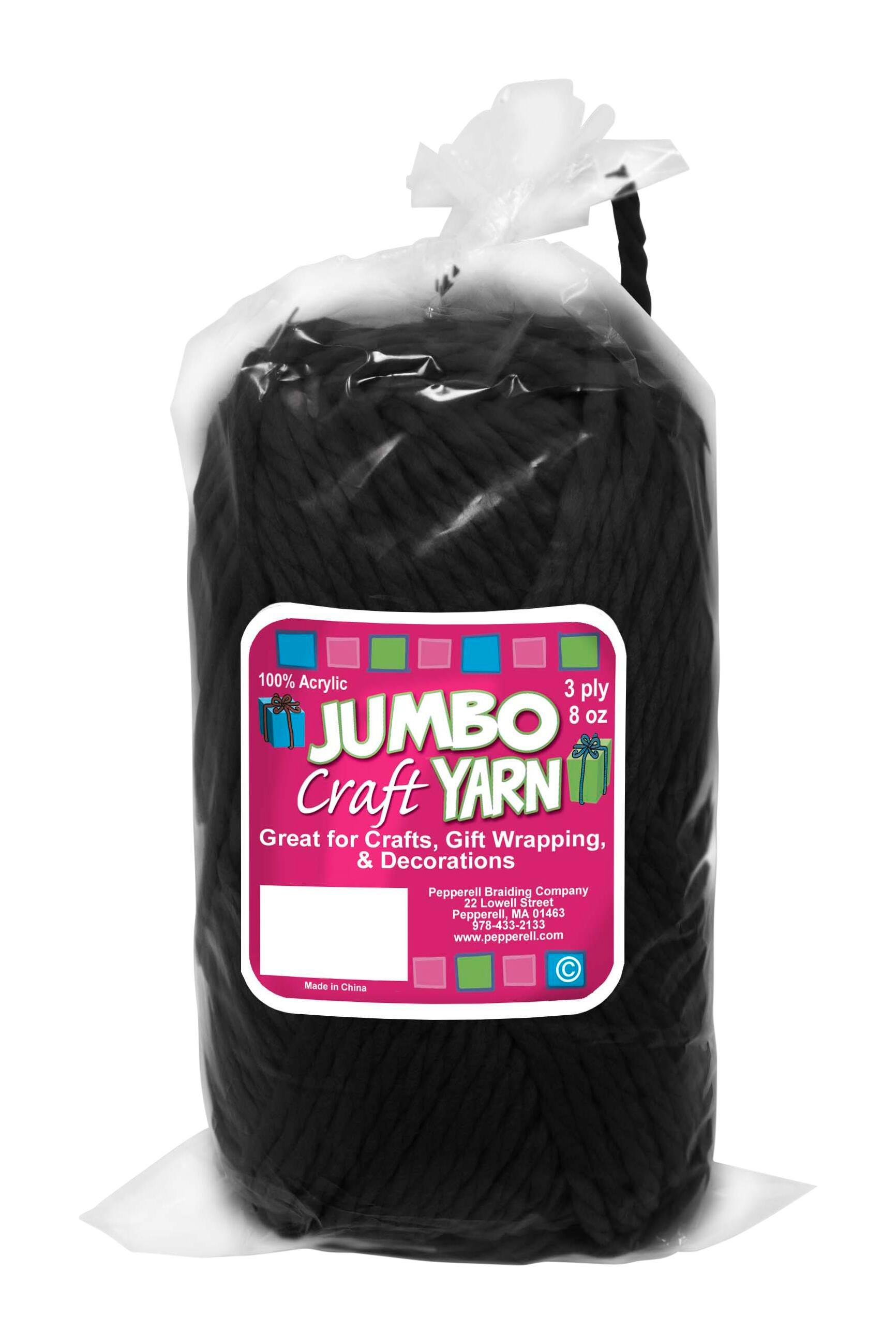 Pepperell Jumbo Roving 3 Ply Yarn, Black, 8 oz 2132745