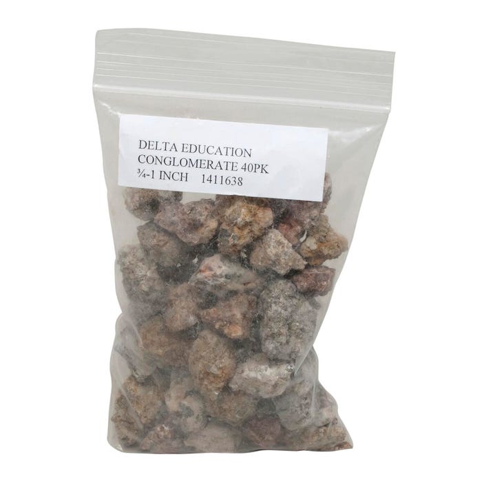 Delta Education Rock Pieces, Conglomerate, Pack of 40