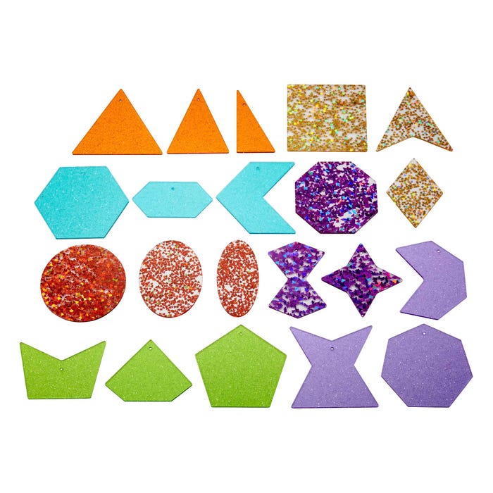 TickiT Rainbow Glitter Shapes, Set of 21