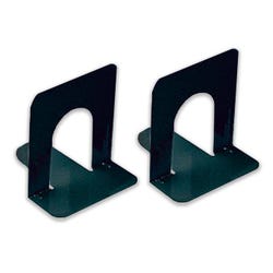 School Smart Steel Non-Skid Bookend Set, 5-3/4 x 6 Inches, Standard, Black, Set of 2