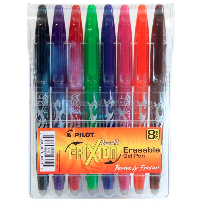 Pilot FriXion Ball Erasable Gel Ink Pen, Fine Point, Assorted Ink, Set of 8