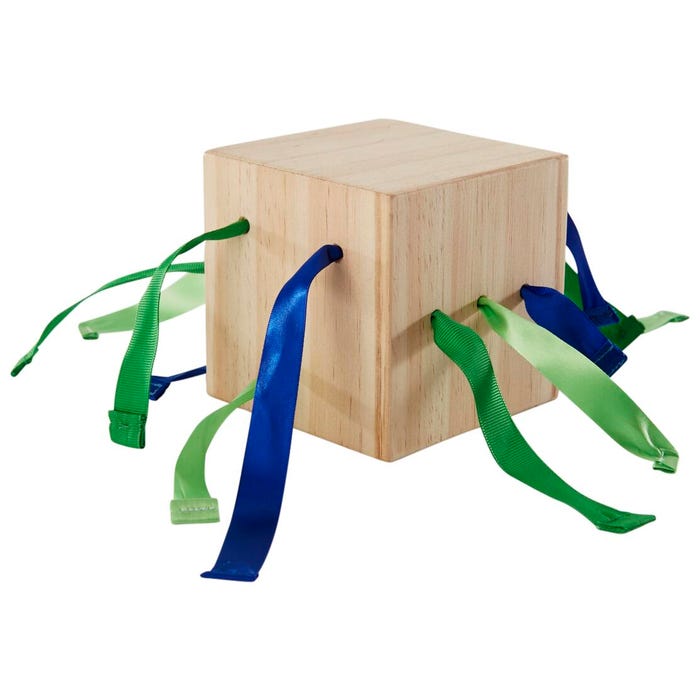 Abilitations Ribbon Pull Cube, Large, 3-1/2 x 3-1/2 x 3-1/2 Inches
