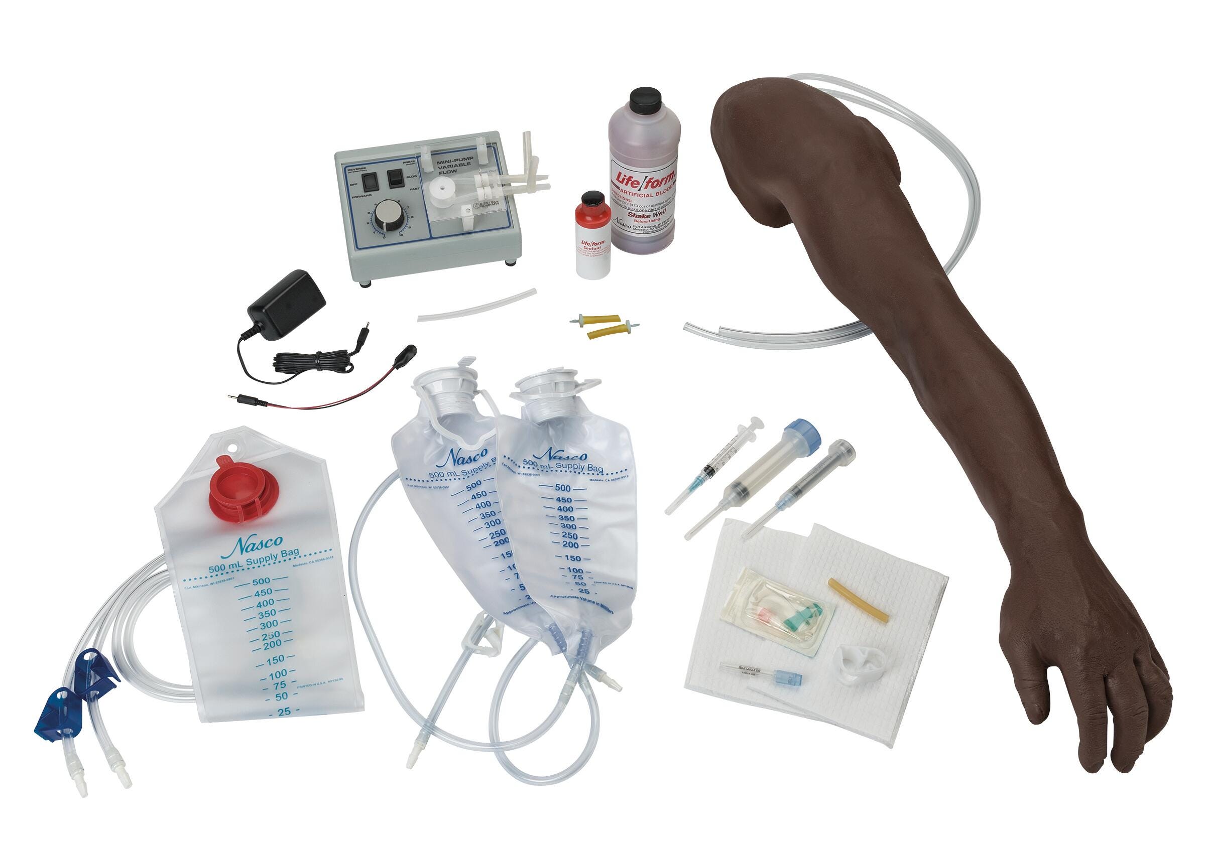 Life/form Advanced Venipuncture and Injection Arm with IV Arm Circulation Pump, Dark Skin Tone