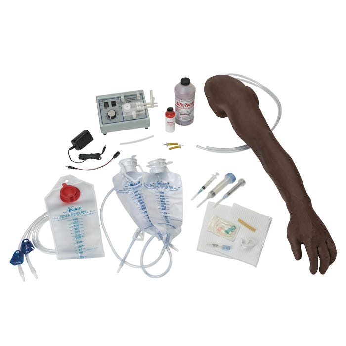 Life/form Advanced Venipuncture and Injection Arm with IV Arm Circulation Pump, Dark Skin Tone