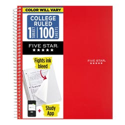 Five Star 1 Subject Poly Cover Wirebound Notebook, 8-1/2 x 11 Inches, 100 Sheets