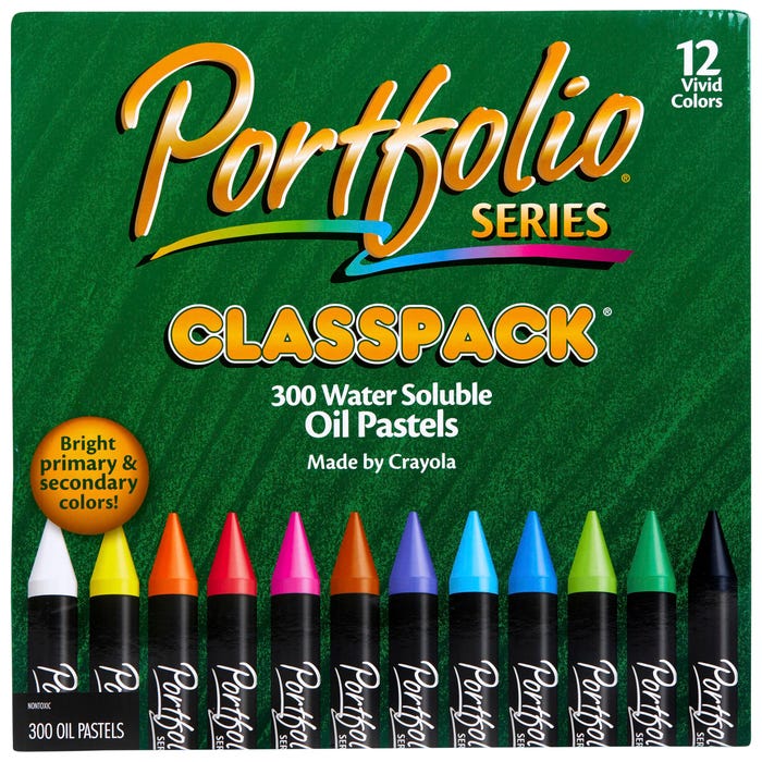 Crayola Portfolio Water Soluble Oil Pastels Classpack, Assorted Colors, Set of 300