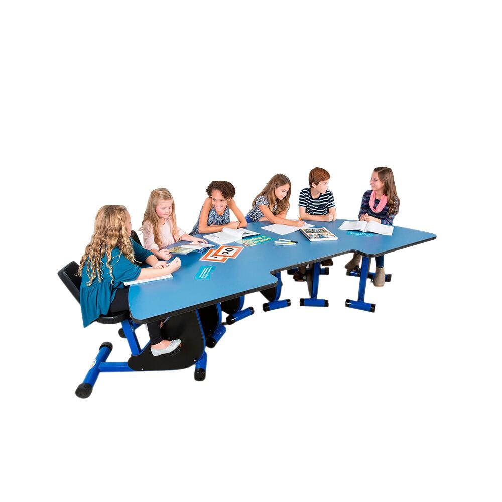 Image for KIDSFIT KC-34 Six Person Special Pedal Desk, Half Moon from School Specialty