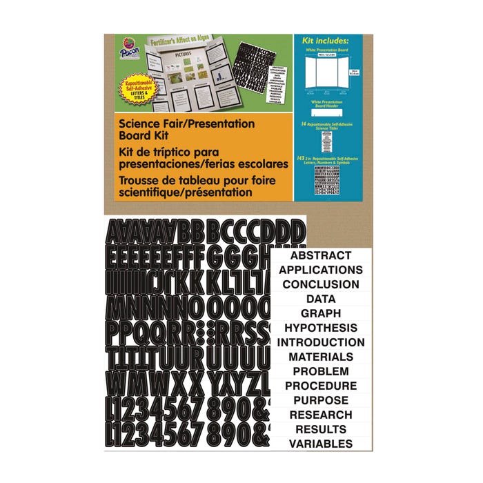Pacon Presentation Board Project Kit with Self-Adhesive Letters