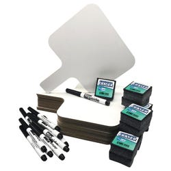 Flipside Dry Erase Rectangular Answer Paddle Classroom Set, 8 x 9-3/4 Inches, 12 Sets 1530598