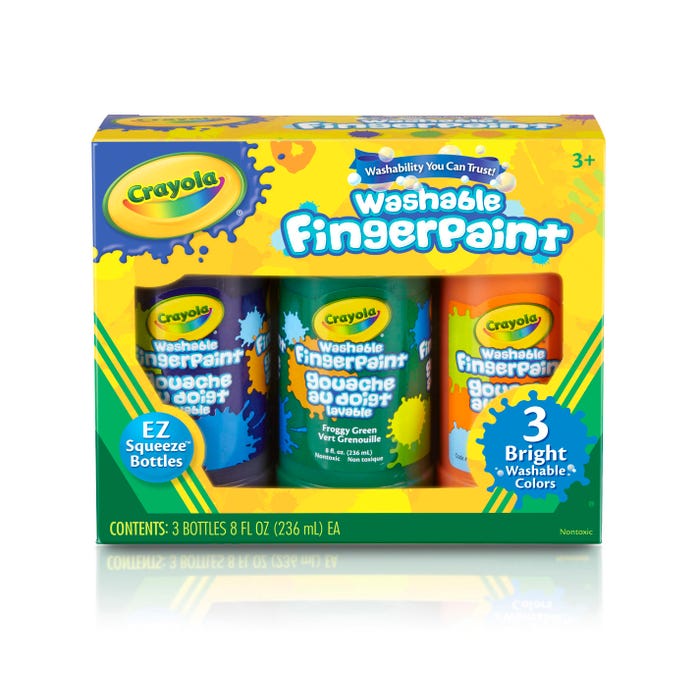 Crayola Washable Bold Finger Paints, 8 Ounce Bottles, Assorted Secondary Colors, Set of 3