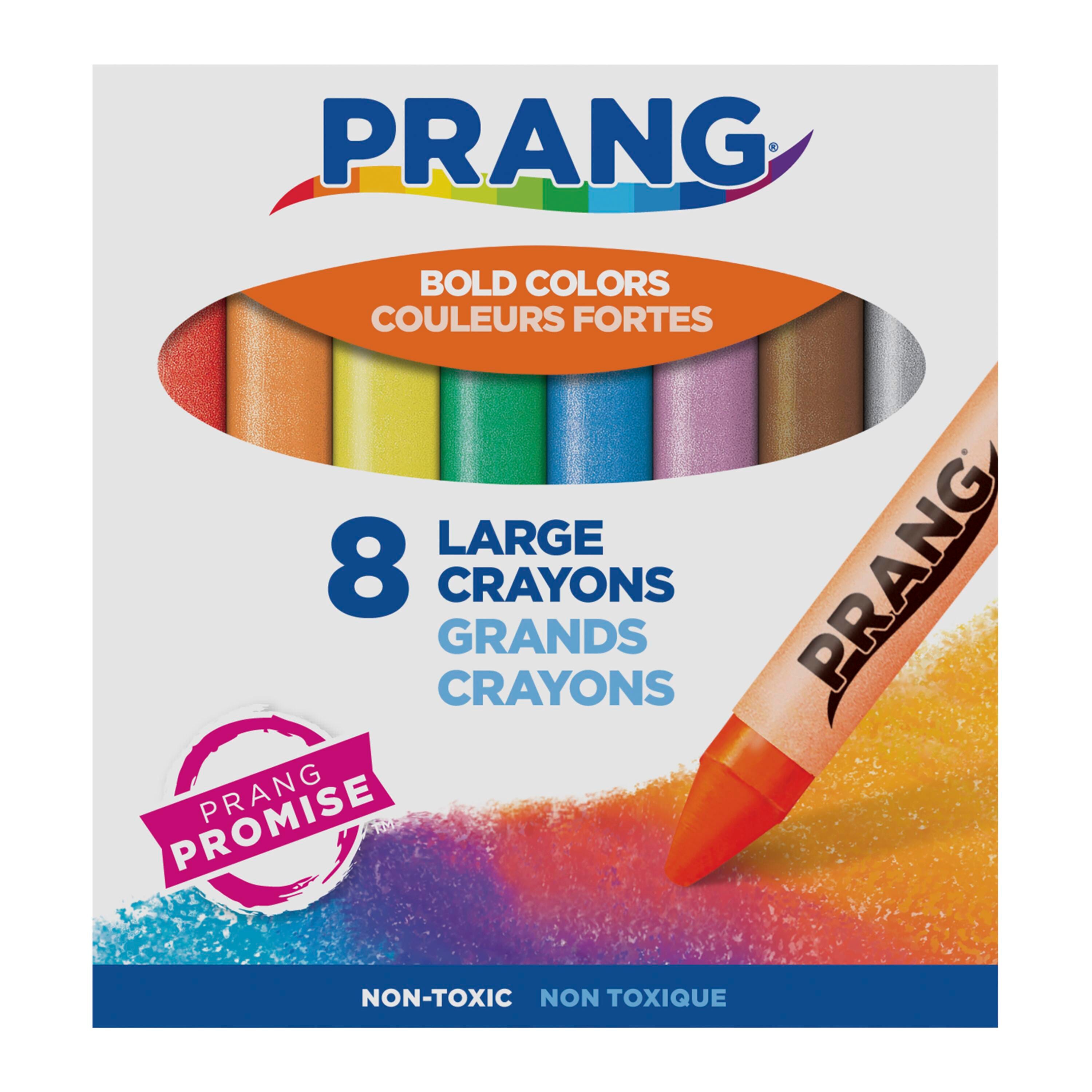 Prang Large Molded Crayon Set in Lift Lid Box, Assorted Color, Set of 8 001305
