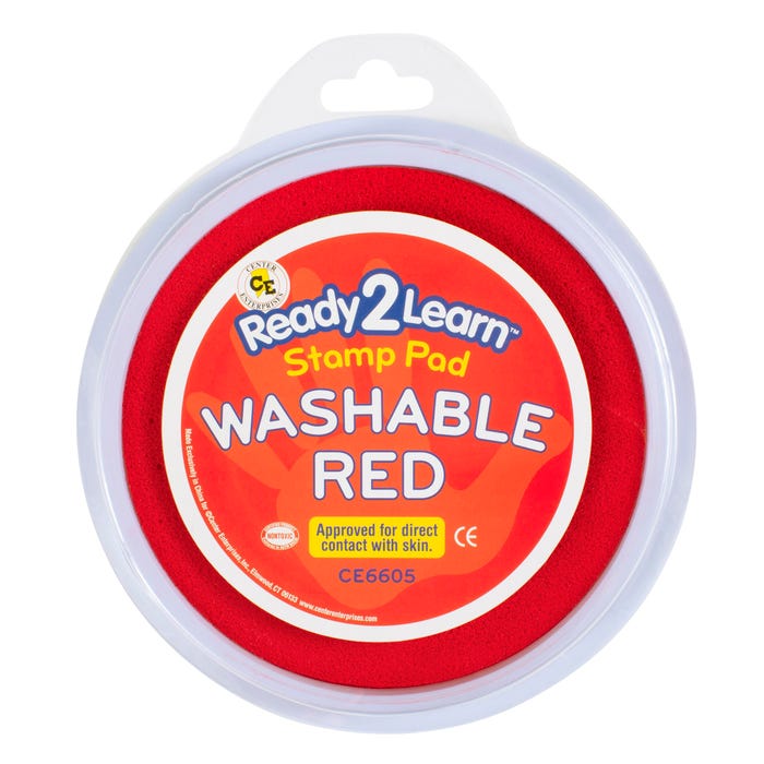 Ready2Learn Jumbo Circular Washable Stamp Pad, 6 inch Diameter, Red