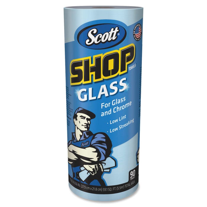 Scott Shop Glass Towels, Blue, Pack of 12 Rolls