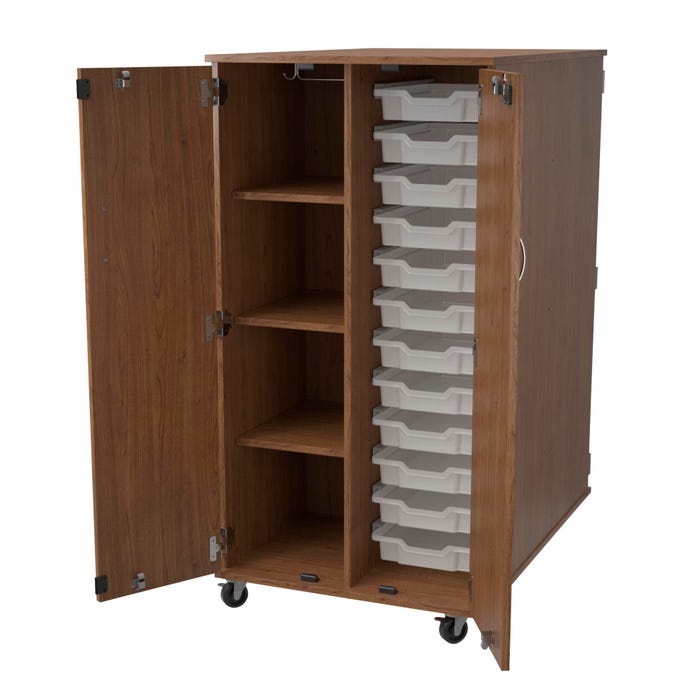 Classroom Select Expanse Series Mobile Tote Double Sided Storage Cabinet, 24 Three Inch totes, 39 x 30 x 60 Inches