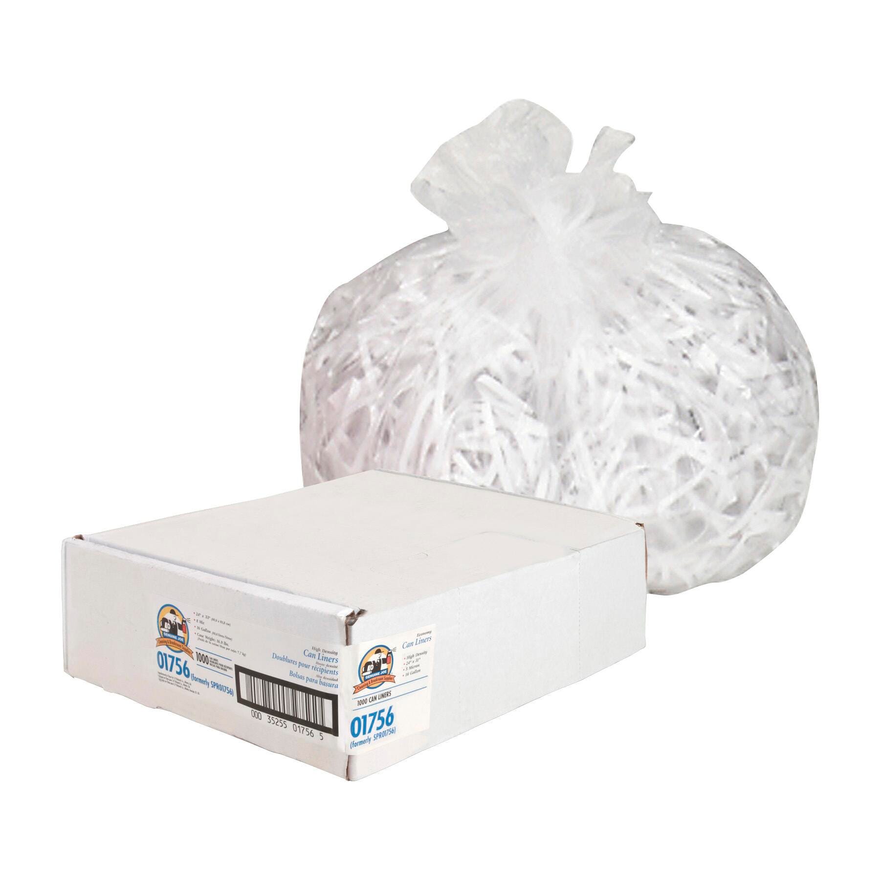 Image for Genuine Joe High Density Can Liners, 16 Gallon, 0.31 mil, Clear, Pack of 1000 from School Specialty