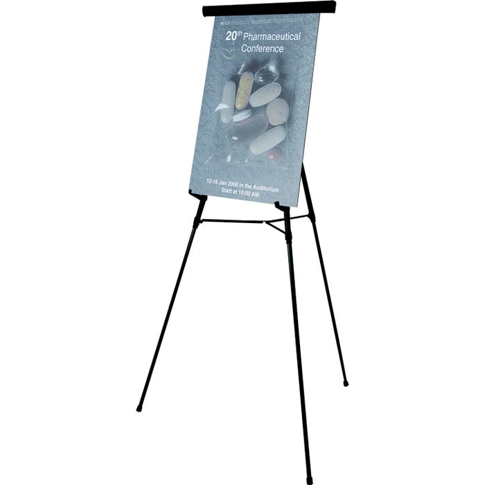 Bi-silque MasterVision Heavy-duty Display Easel, Telescoping, Lightweight, 63 x 28-1/2 x 32 Inches, Black Frame
