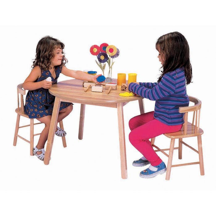 Whitney Brothers Round Table and Chair Set, 10-Inch Seat, Birch, 28 x 21 Inches