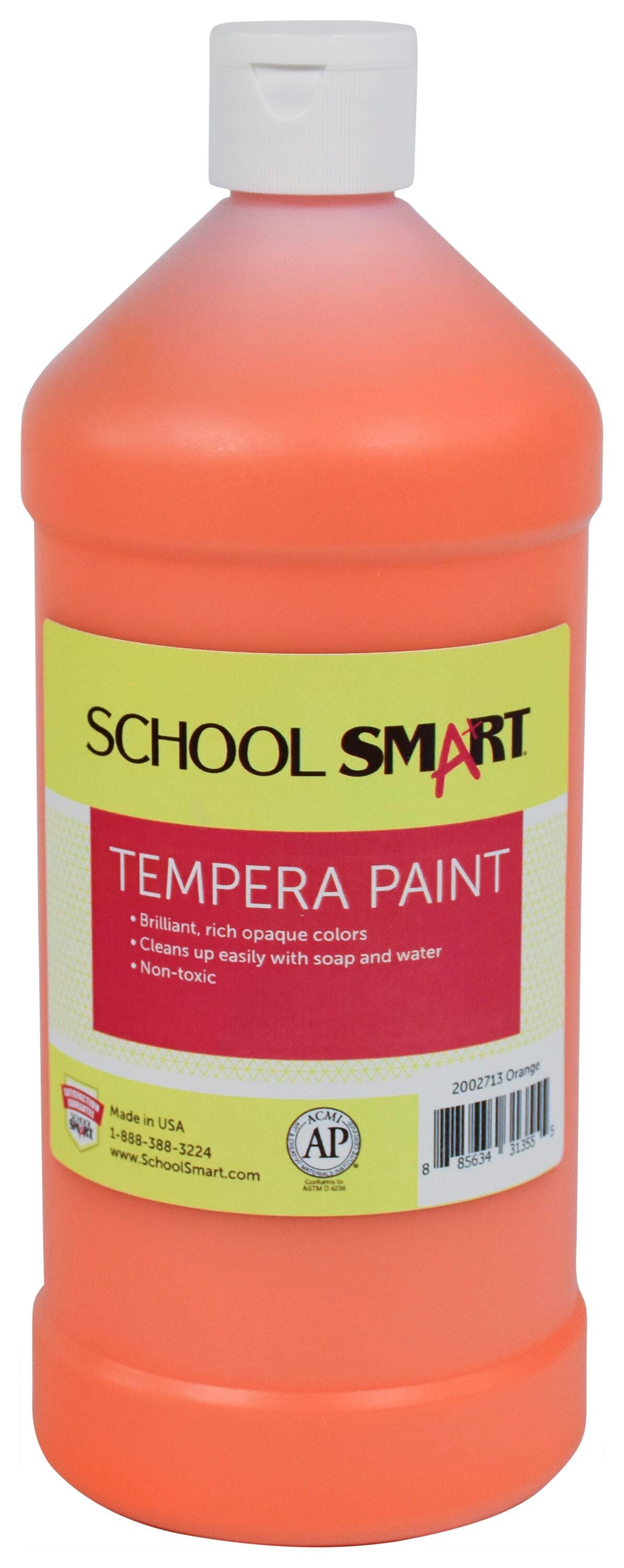 School Smart Tempera Paint, Orange, 1 Quart Bottle Item Number 2002713