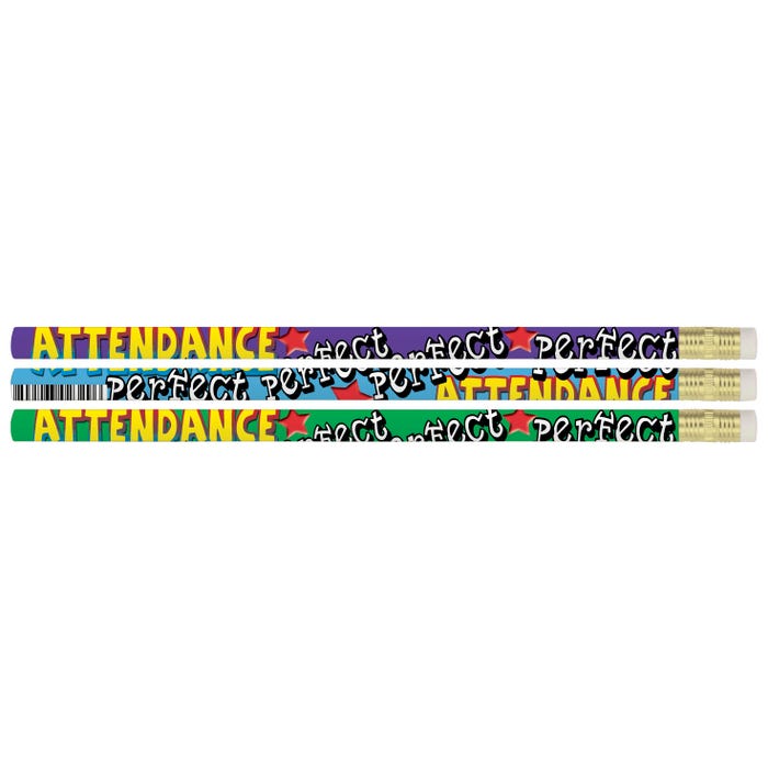Musgrave Pencil Co. Perfect Attendance Mania Pencils, Pack of 12