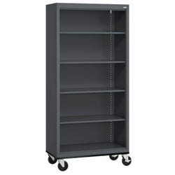 Sandusky Lee Elite Welded Mobile Bookcase, 5 Shelves, 36 x 18 x 78 Inches 4001031