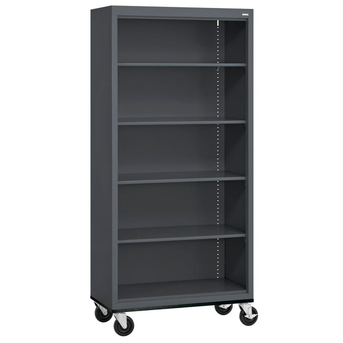 Sandusky Lee Elite Welded Mobile Bookcase, 5 Shelves, 36 x 18 x 78 Inches