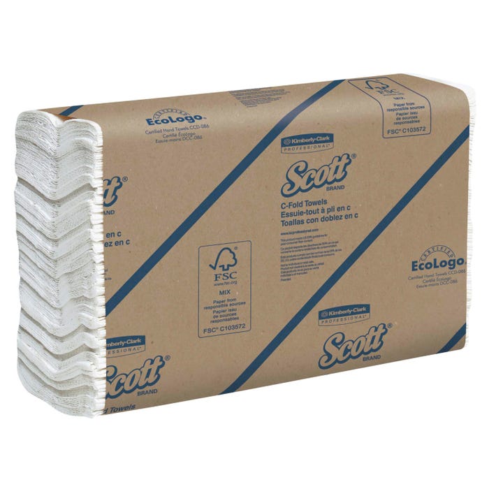 Kimberly-Clark Scott Surpass C-Fold Towel, White, Pack of 2400