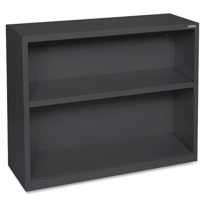 Lorell Fortress Series Black Steel Bookcase, 2 Shelves, 34-1/2 x 13 x 30 Inches