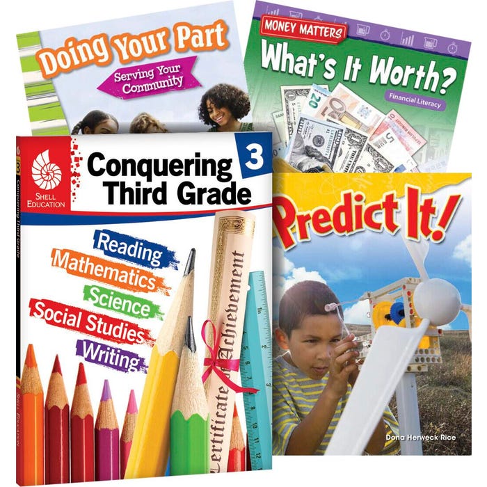 Teacher Created Materials Learn-at-Home Conquering Third Grade, Set of 4