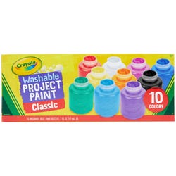 Crayola Washable Project Paint, 2 Ounce Bottles, Assorted Classic Colors, Set of 10