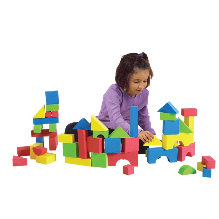 Edushape Edu-Color Foam Building Blocks, Set of 80