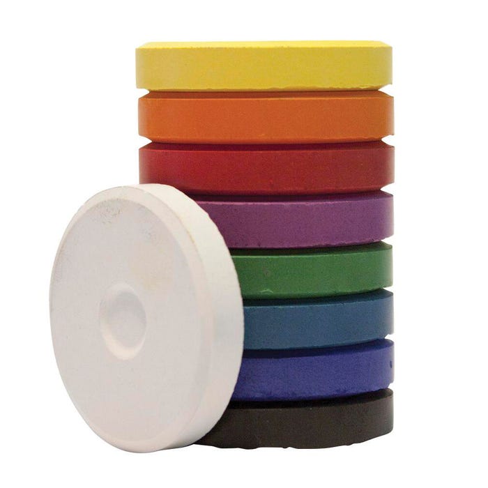Jack Richeson Tempera Cake Refills, Mini Size, Assorted Primary Colors, Set of 9