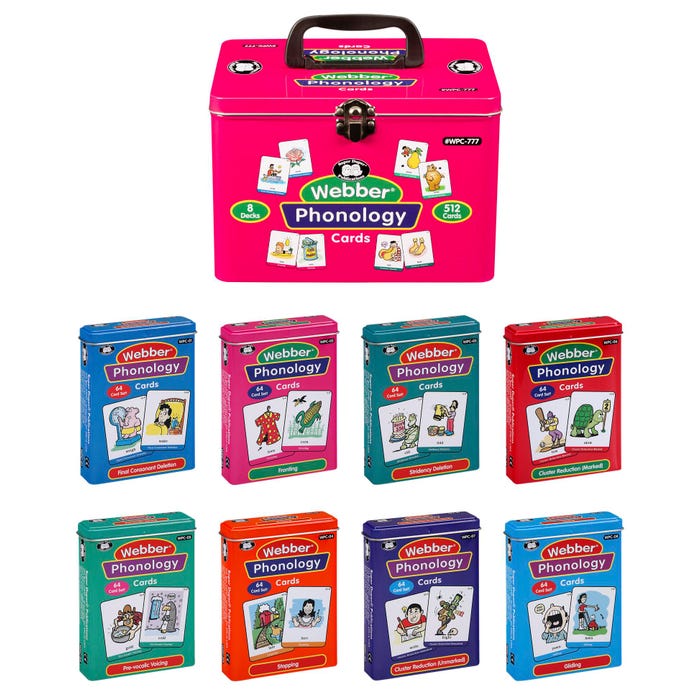 Super Duper Illustrated Phonology Minimal Pairs Cards Combo, 8 Decks